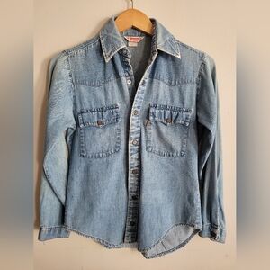 Levi's Vintage Orange Tab Snap Button Denim Shirt Xs
